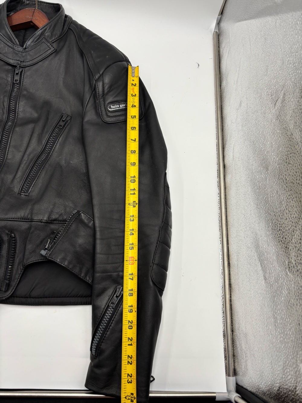 Hein Gericke Vintage Black Leather Motorcycle Mens Jacket - with liner SZ 40 - Picture 14 of 15